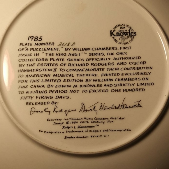 Knowles China Plate "The King & I" - Picture 6 of 8